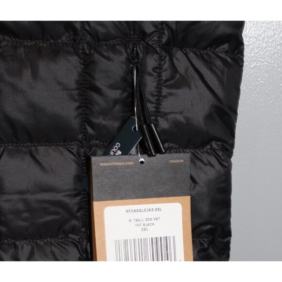 The North Face Men Big & Tall Quilted Eco Vest BLACK 3XL NWT $180 - Picture 8 of 10